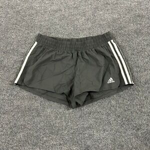 Adidas Shorts Womens Size M Gray Aeroready 3 Stripe Athletic Running GM2950
